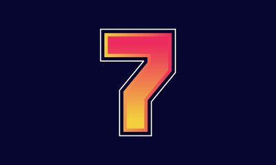 7 Number New Orange Sport Line Logo