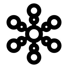 Snowflake vector Christmas icon logo snow, Outline style