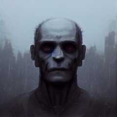 mysterious old guy in dark digital illustration
