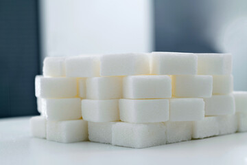 Background of many sugar cubes