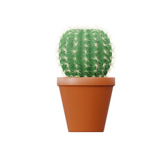 cactus in pot on white, 3d rendering of banana plant png transparent background