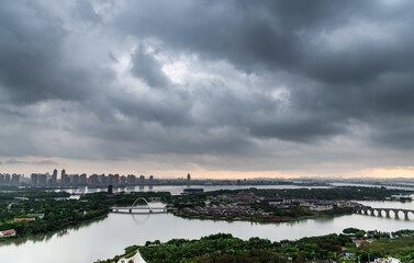 Storm clouds over the city
