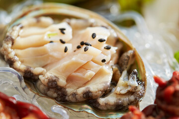 Abalone, thinly sliced raw abalone