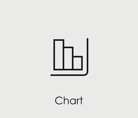 Chart vector icon. Editable stroke. Symbol in Line Art Style for Design, Presentation, Website or Mobile Apps Elements, Logo.  Chart symbol illustration. Pixel vector graphics - Vector