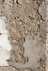 Abstract background of an vintage battered concrete wall. Vertical photo