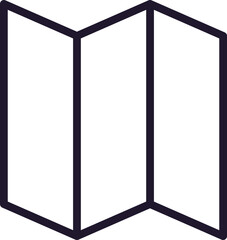 Interface and internet sign. Vector simple minimalistic isolated symbols in line style. Editable strokes. Vector line icon of map