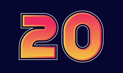 20 Number New Orange Sport Line Logo