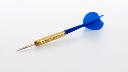 Single dart on white background