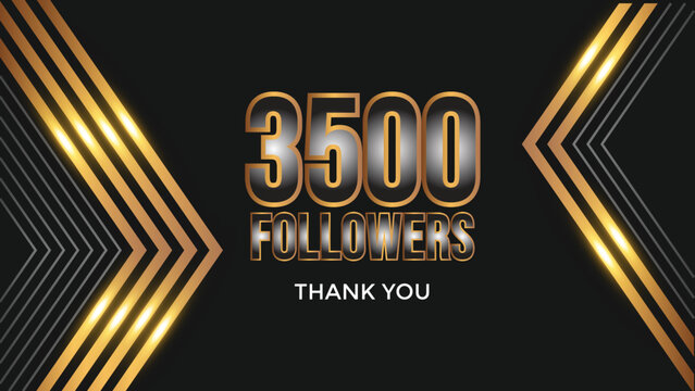 Thank you 3500 followers congratulation template banner. 3.5k followers celebration

