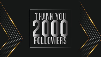 celebration 2000 subscribers template for social media. 2k followers thank you
