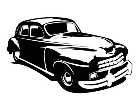 chevy classic car silhouette logo vector isolated emblem badge concept. available eps 10.