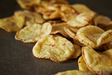 dried potato chips, Vegetable and Seaweed Chips - obrazy, fototapety, plakaty