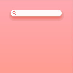 Pink background with browser search bar,3d