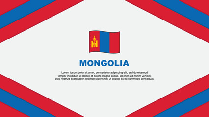 Mongolia Flag Abstract Background Design Template. Mongolia Independence Day Banner Cartoon Vector Illustration. Mongolia Illustration