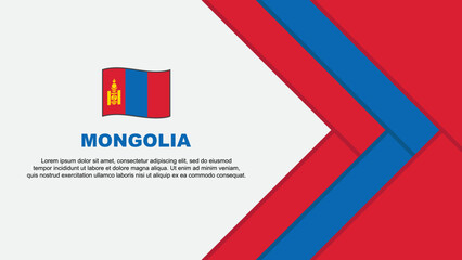 Mongolia Flag Abstract Background Design Template. Mongolia Independence Day Banner Cartoon Vector Illustration. Mongolia Template