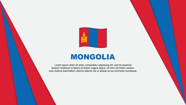 Mongolia Flag Abstract Background Design Template. Mongolia Independence Day Banner Cartoon Vector Illustration. Mongolia Banner