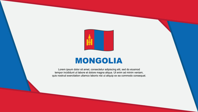 Mongolia Flag Abstract Background Design Template. Mongolia Independence Day Banner Cartoon Vector Illustration. Mongolia Cartoon