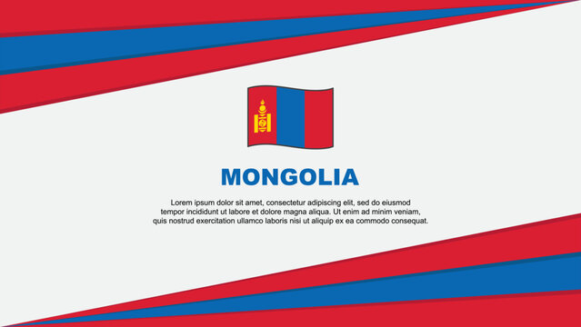 Mongolia Flag Abstract Background Design Template. Mongolia Independence Day Banner Cartoon Vector Illustration. Mongolia Flag