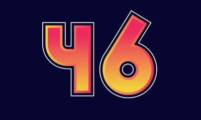 46 Number New Orange Sport Line Logo