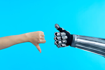 Robot finger showing thumb up