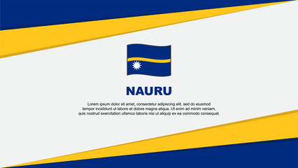 Nauru Flag Abstract Background Design Template. Nauru Independence Day Banner Cartoon Vector Illustration. Nauru Flag