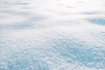 Winter background with pile of snow and blur landscape. Snowdrift. Copy space for text. High quality photo