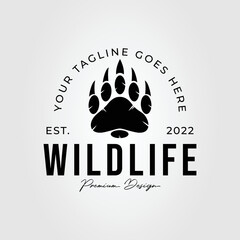 bear paws or wild claw logo vector illustration design.