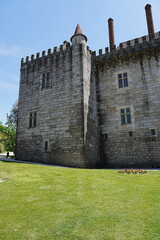 Walls of castle in Guimaraes, Portugal - vertical
