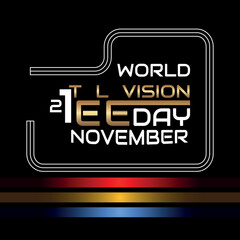 World Television Day. Geometric design suitable for greeting card poster and banner