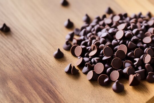 Chocolate on wooden background