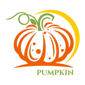 Modern and delicious vegetable pumpkin logo