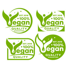 Set of vegan labels logo