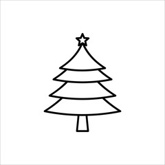 Christmas Tree Icon Design Vector Template Illustration