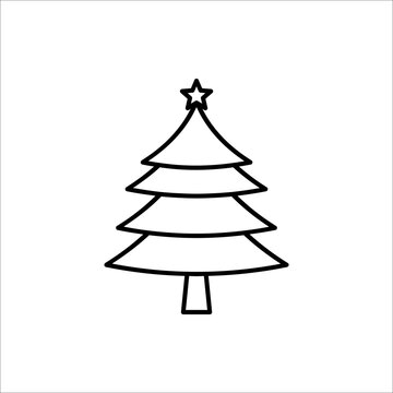 Christmas Tree Icon Design Vector Template Illustration