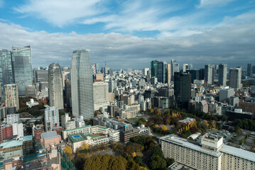 Fototapeta premium Tokyo skyline endless skyscraper from tower
