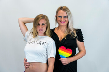 A Beautiful LBGT Gay Couple Showing Gay Pride - obrazy, fototapety, plakaty