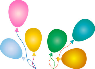 children's background with balloon, isolated 