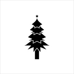 Christmas Tree Icon Design Vector Template Illustration