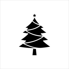 Christmas Tree Icon Design Vector Template Illustration