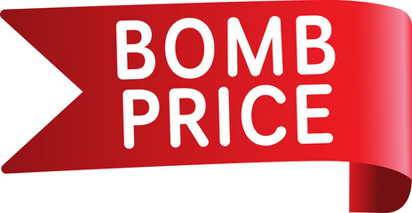 Red vector banner bomb price