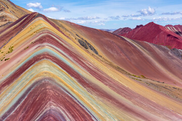 Rainbow Mountain or Montana de Siete Colores, part of the Cordillera de los Andes in the Cusco region of Peru.