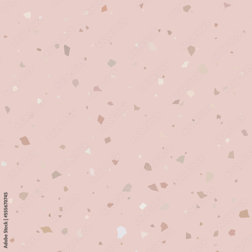 Poster Terrazzo flooring textured surface modern abstract pattern. Vector seamless abstract repeat with chips of marble or granite in soft pastel colors.