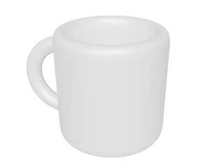 White cartoon cup. 3d render