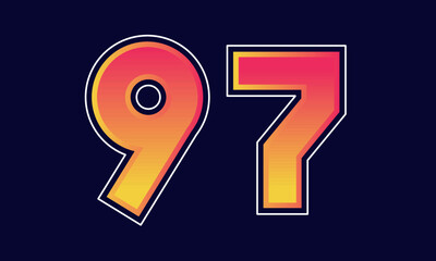97 Number New Orange Sport Line Logo
