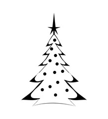 Set of black christmas trees. Vector objects for creating patterns, wallpapers, and decorations.
