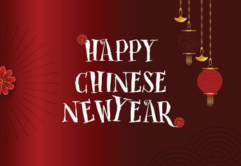 Chinese new year background design template with illustration