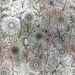 Möbelaufkleber seamless floral pattern © Ekaterina