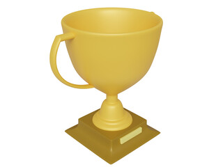 Golden award cup. 3d render