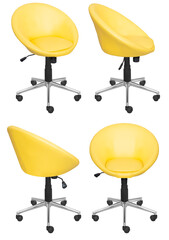 Office computer chair. Isolated from the background. View from different sides