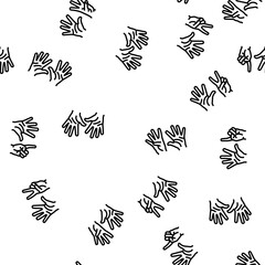 number character cute vector seamless pattern thin line illustration